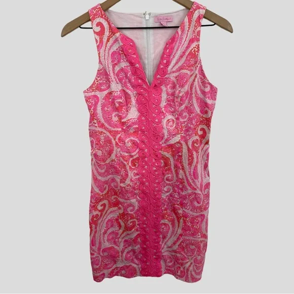Lilly Pulitzer | Dresses | Lilly Pulitzer Hot Pink Ryder Shift Dress With  Appliqu Detail | Poshmark